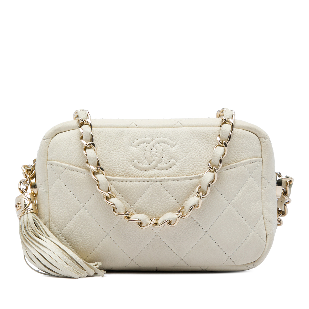 Pre-Loved Chanel Mini Quilted Caviar Coco Tassel Camera Case